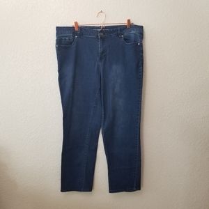 Avenue Denim Straight Leg Jeans Blue 20A